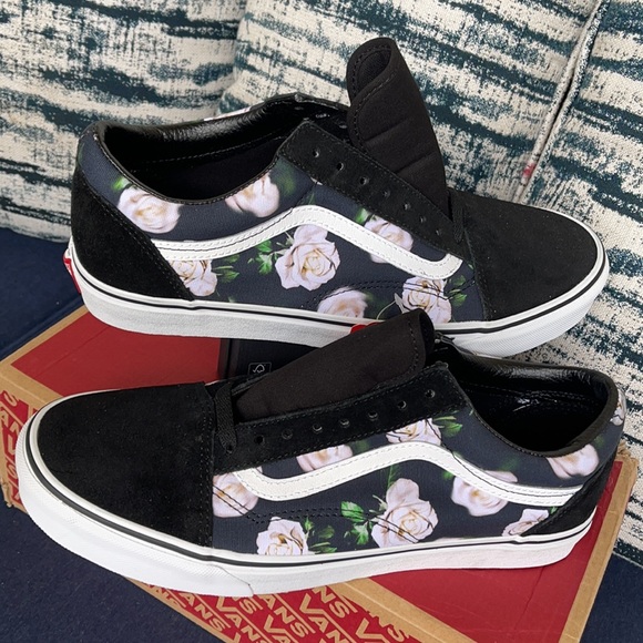 Vans Old Skool Romantic Floral Black/True White MENS - Picture 11 of 16
